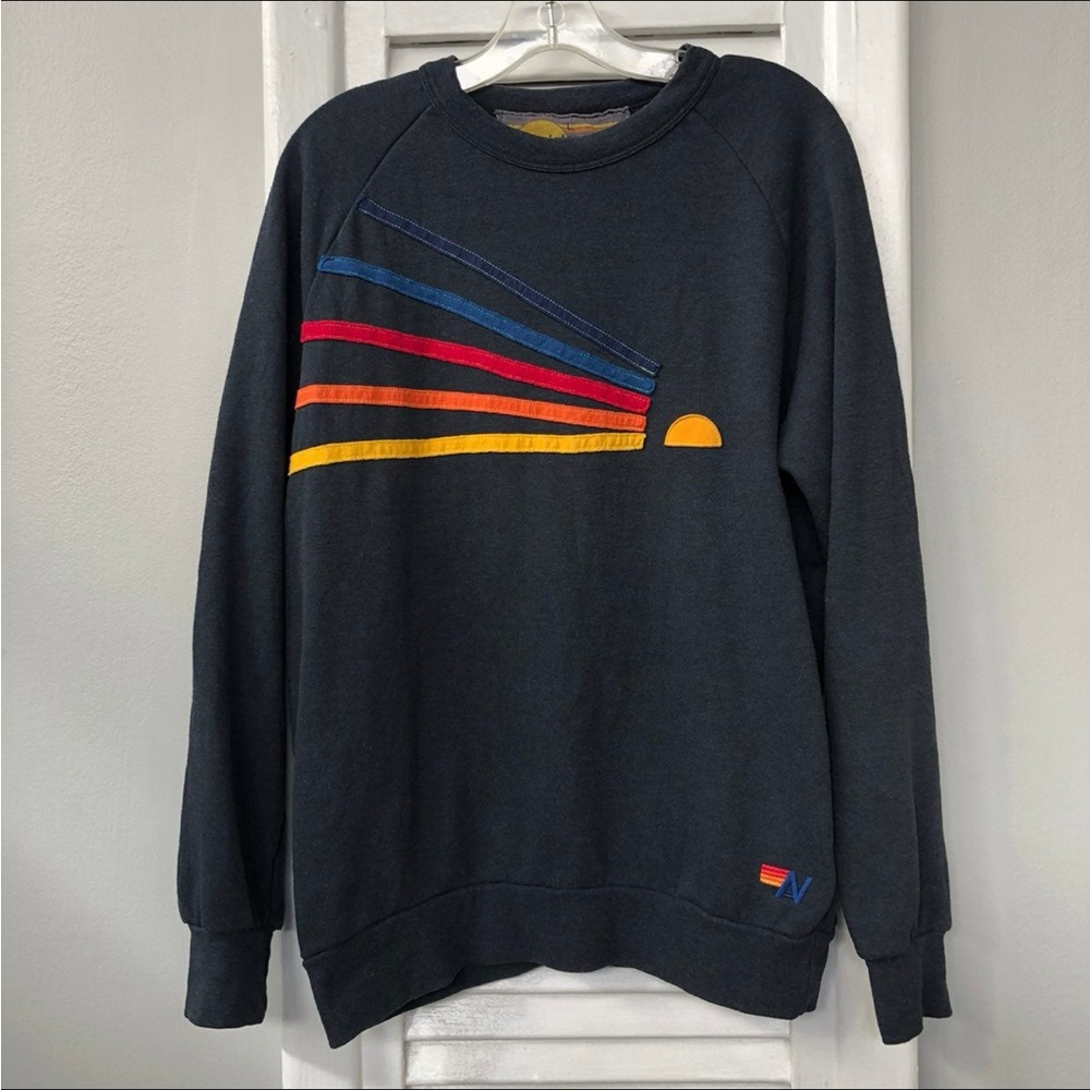 Aviator Nation Daydream Sunburst Crewneck Sweatshirt Large